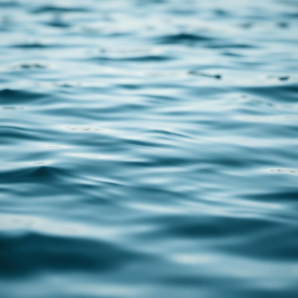 Superficie de agua en calma con ligeras ondas, tonos azul suave