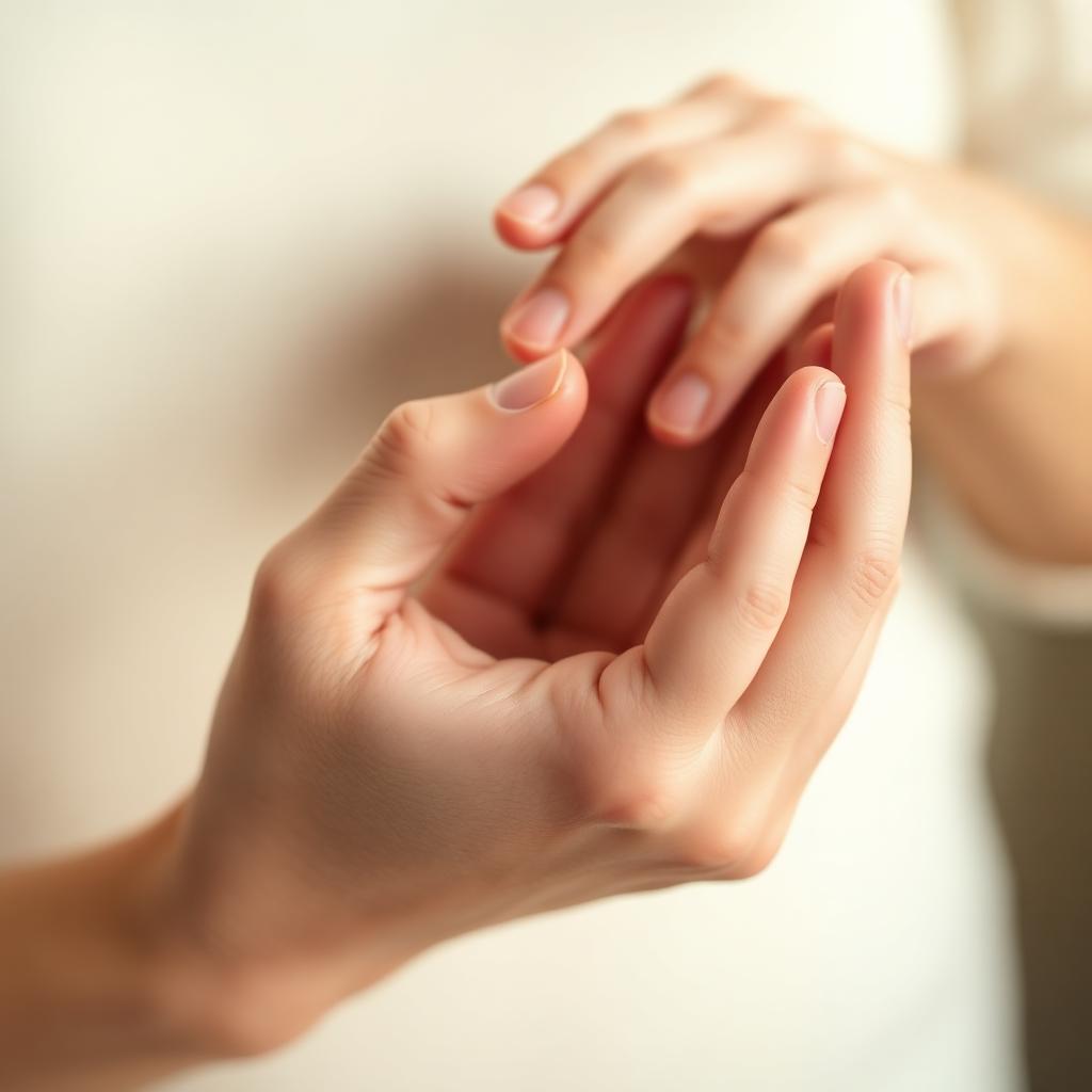 Manos de madre sosteniendo suavemente la mano diminuta de un bebé